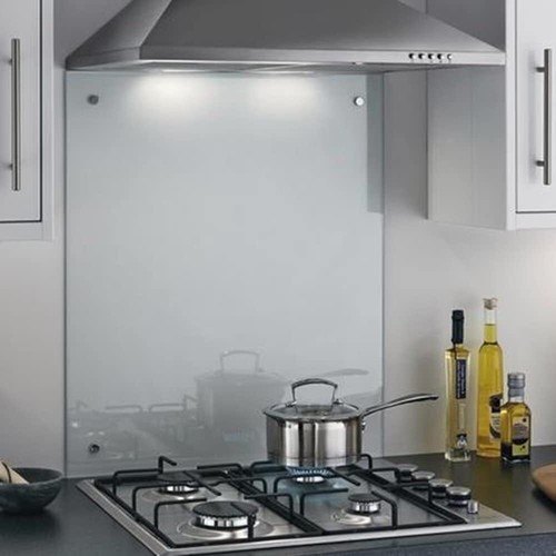 Clear kitchen glass splashback - glass,