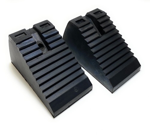 Rubber wheel chock heavy - heavy, duty