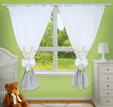Decorative Nursery Curtains for Babies Toddler's Window Bedroom Cotton Zoo Green