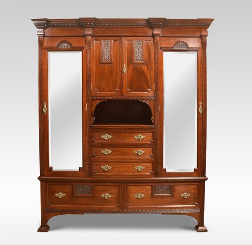 Carved mahogany compactum - mahogany,