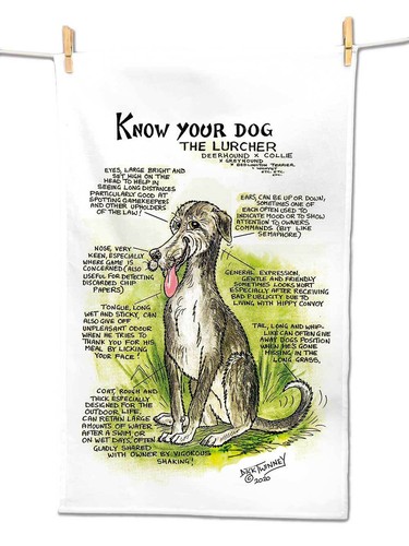 Lurcher tea towel - lurcher,