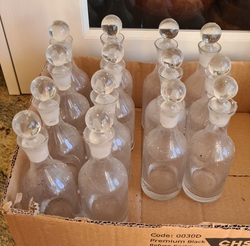 Vintage glass bottles - 14,
