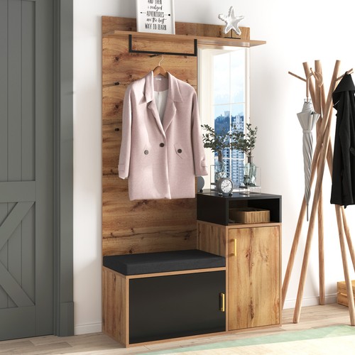 Mirror coat rack with - mirror, shoe