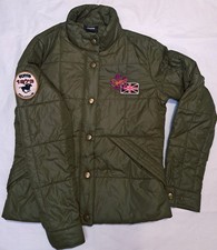 Puffa Original 1973 Polo Club quilted Khaki Green jacket Women's Size Medium 