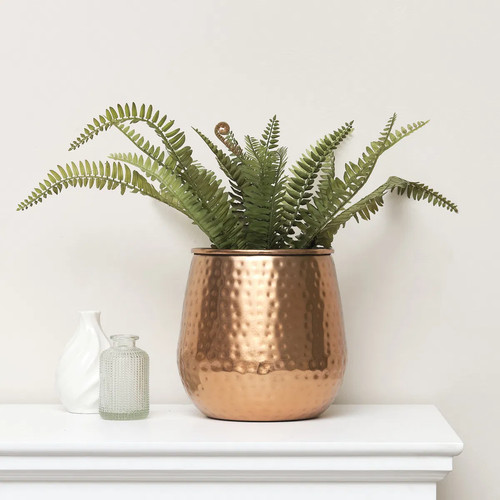 Round copper hammered metal - hammered,