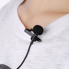 Metallic Clip-on Lapel Mini Lavalier Mic Microphone For Mobile Phone PC Recordin