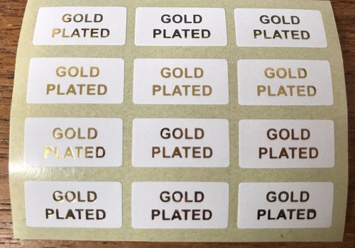 Gold plated jewellery labels - gold,