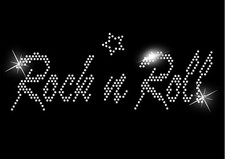 ROCK And Roll Iron on Hen Night Slogan Crystal t shirt Transfer Birthday 70s 80s