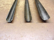 Three (3) Vintage Buck Bros Gouge Chisels 10" Long 1/2", 7/16" & 1/4" Sharp Trio