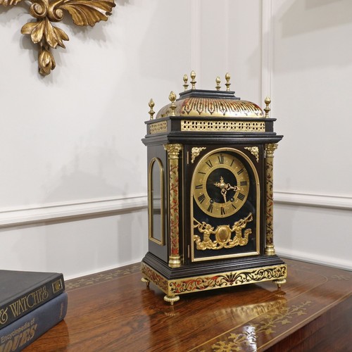 Antique boulle mantel clock - antique,