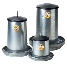 5/25/40L Galvanised Steel Chicken Feeder, Poultry Bird Hen Premium Quality Feed