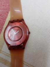 Swatch Skin Watch Burgundy