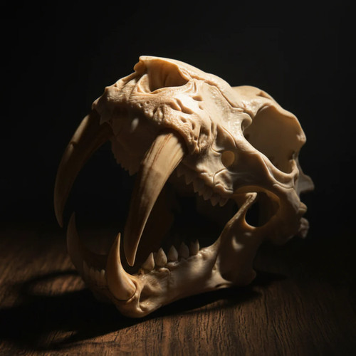 Sabre tooth tiger skull - sabre,
