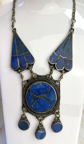 Vintage lapis lazuli statement - lazuli,