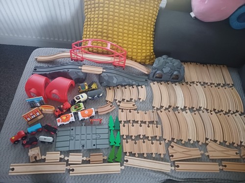 Wooden train tracks - train,