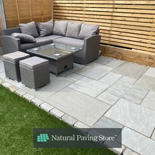 Indian Sandstone Paving slabs Kandla Grey  | Mixed Sizes | 22mm Cal | 19 SQM