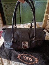 Tod's Women's Brown Leather Tote Handbag Good Condition See Photos