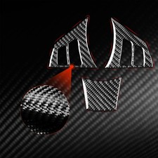 3PCS Carbon Fiber Steering Wheel Button Trim Fit for BMW 5 Series E60 2004-10