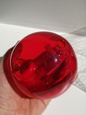 Small Red Blown Glass Witch Ball 4" Handmade Spiritual Ornament Rare