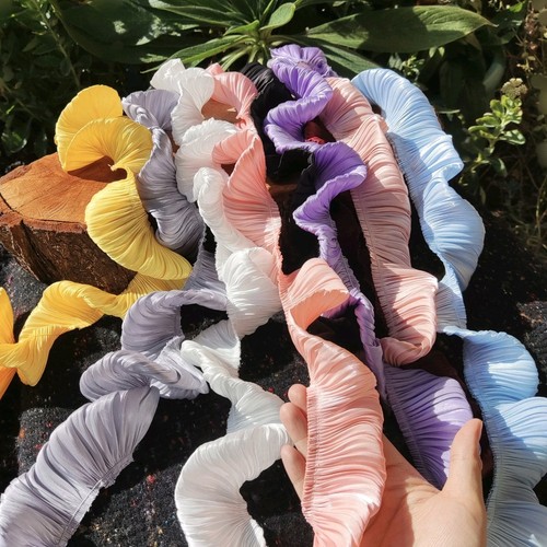 Puffy ruffled fabric trim - fabric,