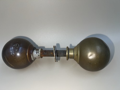 Victorian brass door knobs - door,