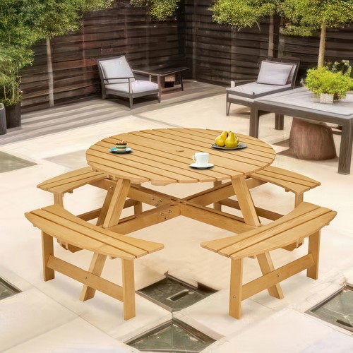 Person outdoor round - 8-person, wooden
