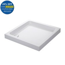 Mira Flight Shower Tray 760 x 760mm Square Deep Profile Stone Resin Waste