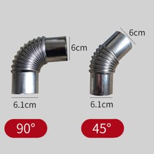 1 X Wood Burner Stove Pipe Elbow Chimney Stainless Steel Flue Tube Camping