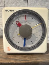 Vintage WHITE Sony CUBE ICF-A10W AM/FM Clock Radio Alarm Tested Works