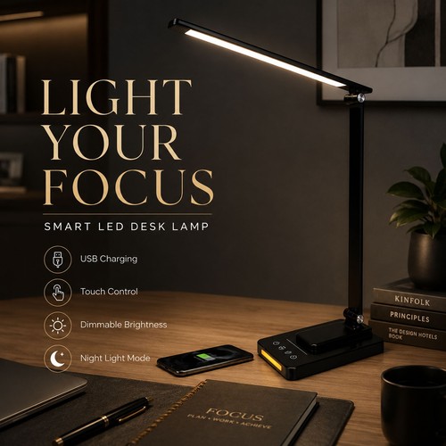 Led desk lamp - desk, usb