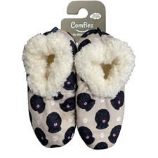 Black Labradoodle Slippers Non