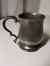 19th Century Half Pint Pewter Tankard Stamped VR Victoria Regina Queen CH