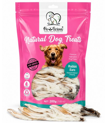 200g rabbit ears with fur - 200g,