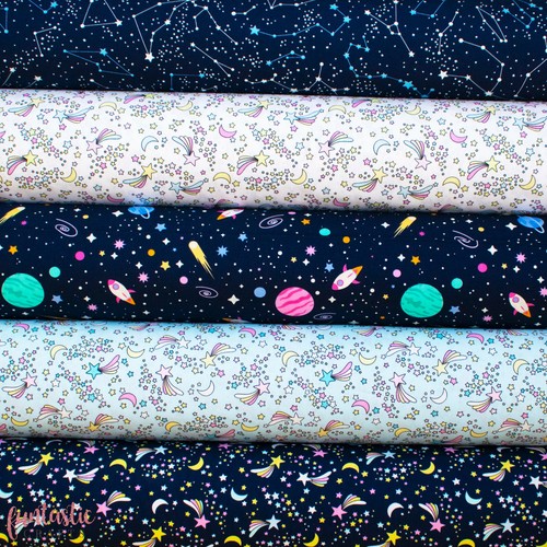 Navy constellation 100 cotton - navy,