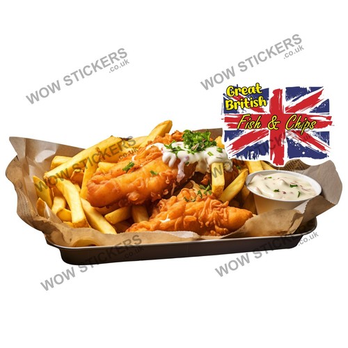 Fish chips sticker - chips, d