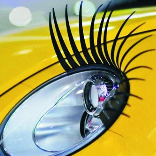 Black car front light lashes - car,