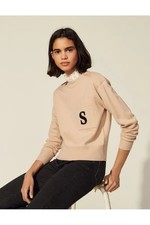 Sandro Lucille Beige Wool
