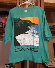 BLACK SANDS T-SHIRT SUN SPORTSWEAR INC. HAWAII TEAL/GREEN
