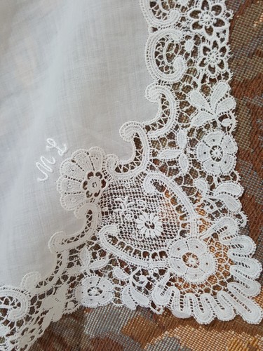 Lace embroidered handkerchief - embroidered,