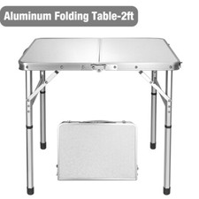 VILLEY Folding Camping Table 2ft Portable Lightweight Table w/Adjustable Legs US
