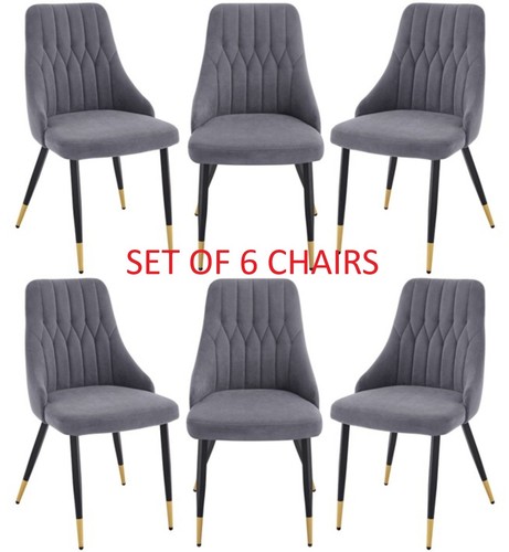 Grey velvet dining chairs - dining,