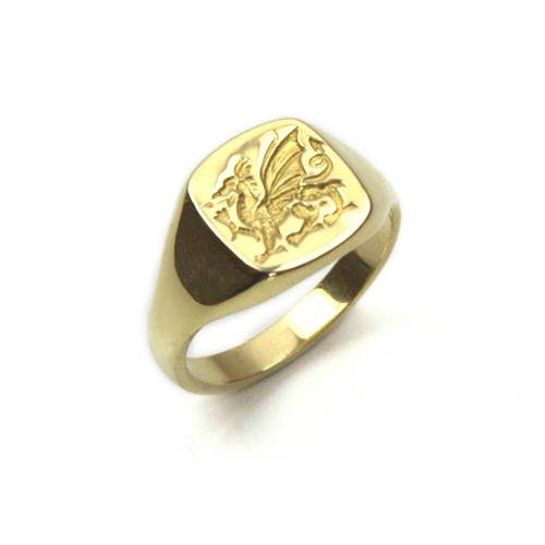 Signet ring gold - gold, welsh