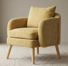 Yellow Chenille Accent Chair