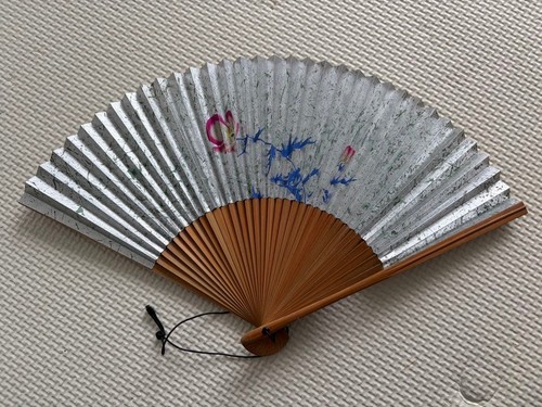 Bamboo fan reversible silver - fan,