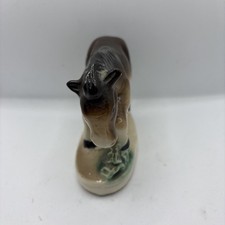Horse Figurine Vintage Ceramic  3.5" high brown 