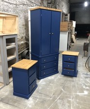 Christmas SALE!! Dark Blue 31” Wide Wardrobe With 2 Bedsides Set ! Fast Delivery