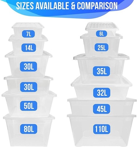 Clear plastic storage box - clear,