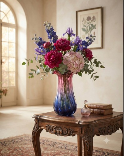 Vibrant blue pink murano - pink,
