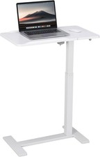 Adjustable Overbed Table with Wheels – Pneumatic Lift 70-103cm Foldable Tilt