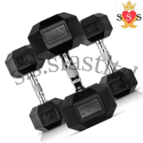 Hex dumbbells rubber weight - hex,